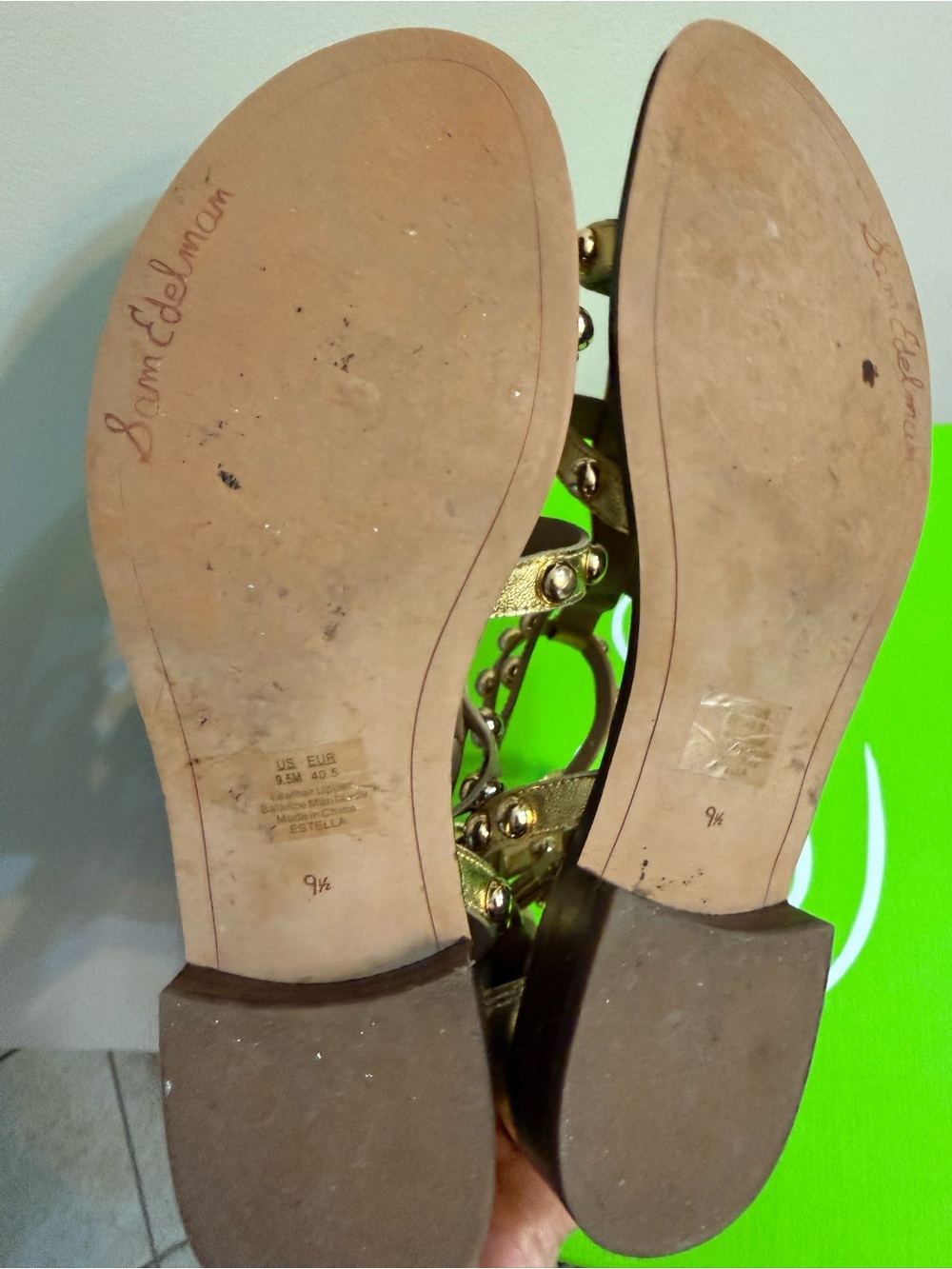 Sam Edelman Gold Studded Gladiator Sandals - Picture 5 of 6
